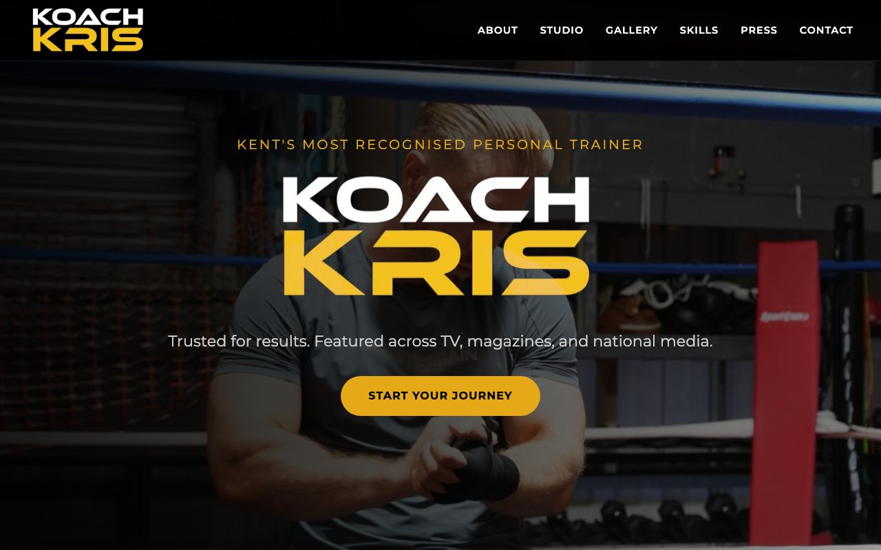 Koach Kris website screenshot